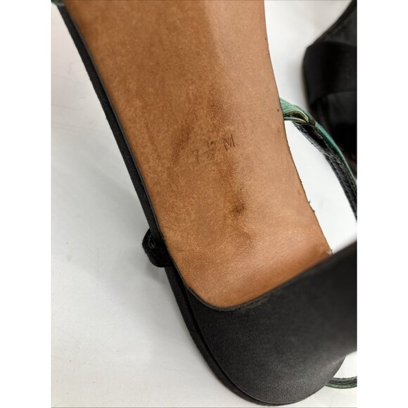 Sz 7 B - 7.5 ICONIC Vintage Halston Roses Disco Sandals 1970s Cocktail Evening - Picture 7 of 9